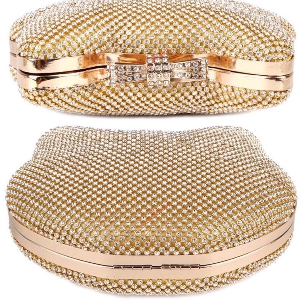Kitty, Rhinestone embellished Minaudière Clutch - Picture 7 of 8